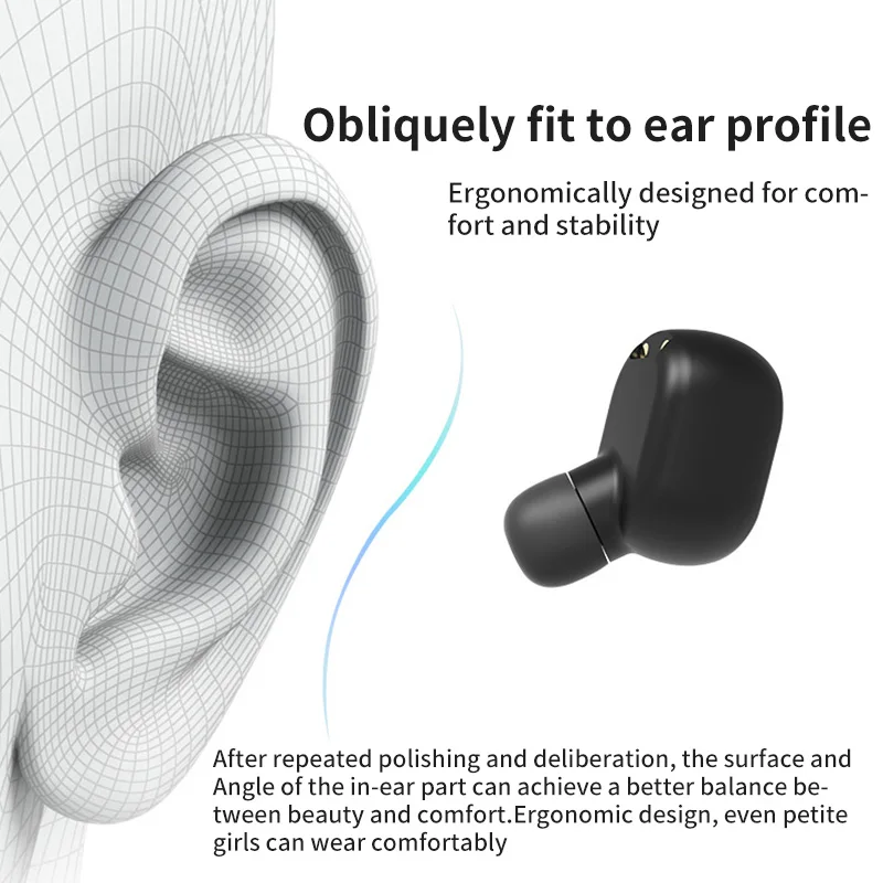 Черные Bluetooth наушники спортивные музыкальные водонепроницаемые TWS V5.0 наушники Беспроводная функция Hands-Free наушник с power Bank
