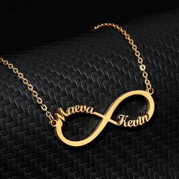 

Stainless Steel Custom Name Necklace Women Personalized Gold Infinity Pendant Friendship Necklace BFF Jewelry Best Friend Gift
