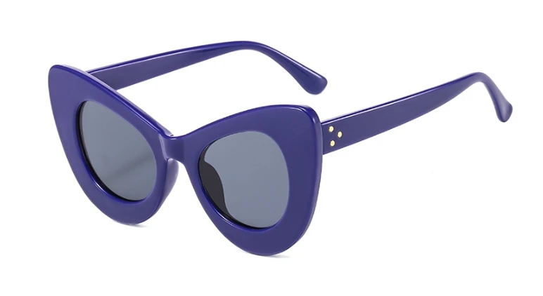 46237 большой кошачий глаз ретро солнцезащитные очки для мужчин и женщин Мода UV400 очки - Цвет линз: C2 blue