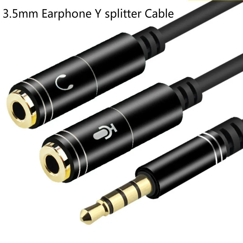 3.5mm jack Headphone Y Splitter Mic 