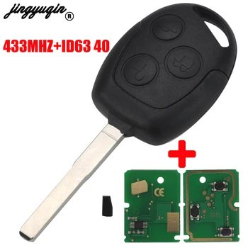 

jingyuqin 3 Button 4D63 Chip 315/433Mhz Car Remote Key For Ford Focus Fiesta Fusion Mondeo Galaxy C-Max S-Max With HU101 Blade