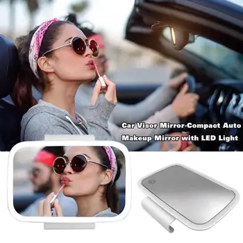 

2020 Car Interior Mirror Auto Makeup Mirror Sun Visor High Clear Interior HD Mirror With LED Light USB Recharge Universal
