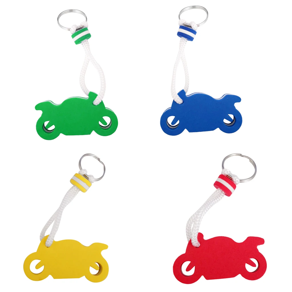 4pcs Kayak Canoe Keychain Floats Sailing Boating Floating Keyring Motorcycle Shape