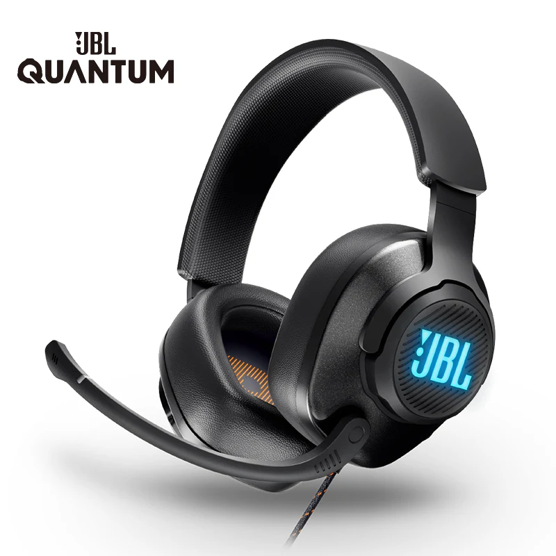JBL QUANTUM400 head mounted gaming headset wired with microphone 7 1 surround sound headset black