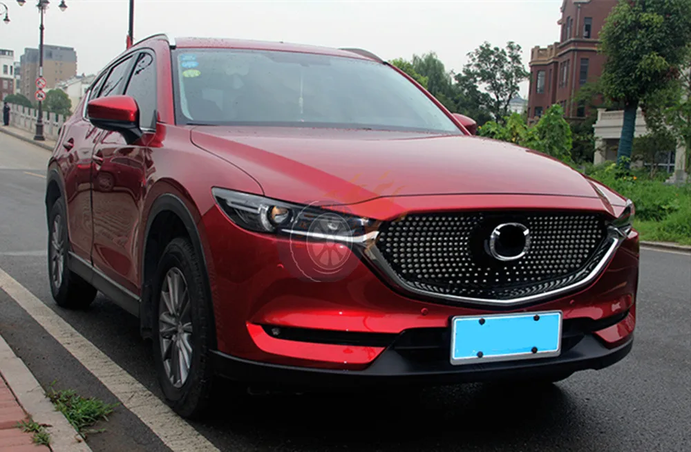 Черный ABS Алмазный Стиль гриль для Mazda CX-5 CX5- внешняя гоночная Решетка переднего бампера капот автомобиля стиль гриль