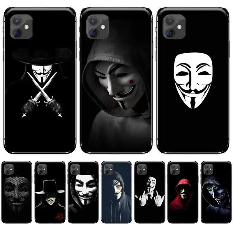 Fawkes анонимная маска чехол для телефона iphone 4 4s 5 5s 5c se 6 6s 7 8 plus x xs xr 11 12 mini pro max |