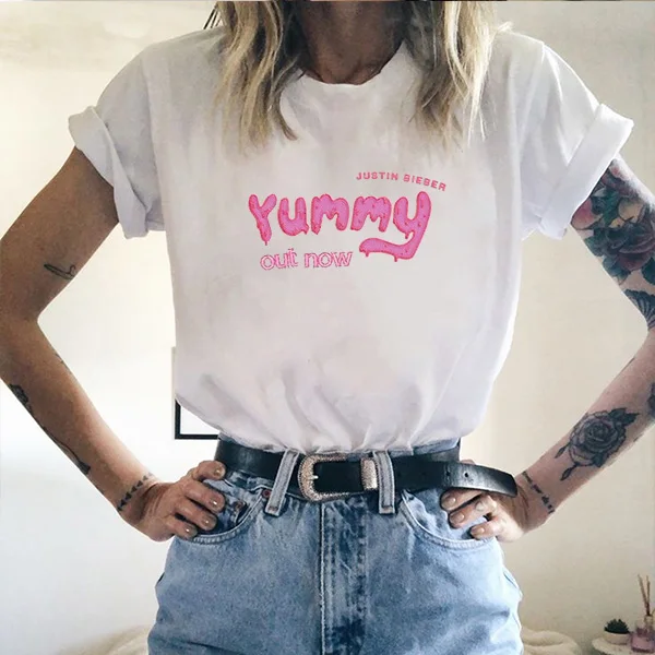 Camiseta De Justin Bieber Yummy Harajuku Camiseta De Algodon