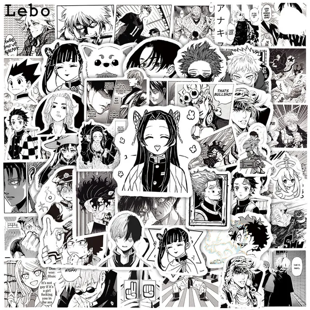 10/30/50/100PCS Mix Anime Demon Slayer Attack on Titan Stickers Graffiti Decals Kids Toy Phone Laptop Luggage Bike Car Sticker 1