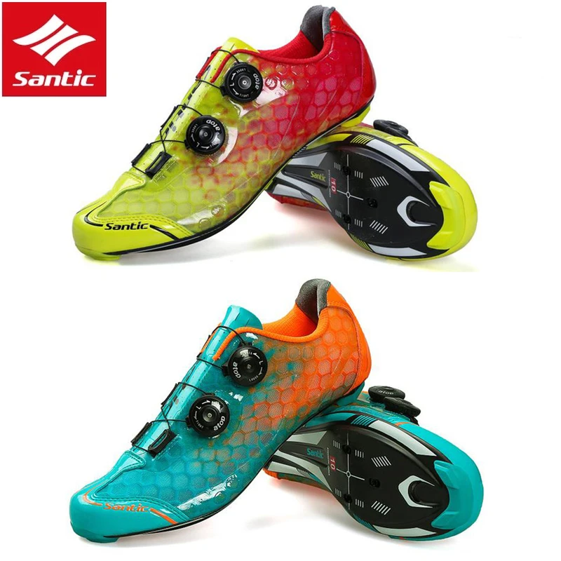 SANTIC ALPHA Road Shoes Vent углеродистая дорожная обувь дорожная дышащая обувь с замком обувь для велоспорта гоночная команда обувь для верховой езды