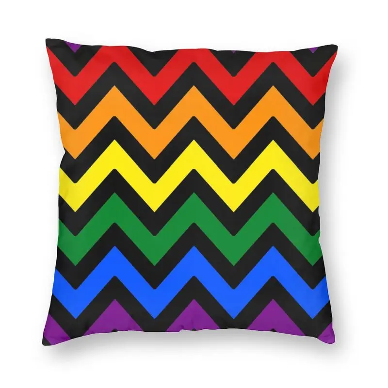 

Gay Pride Zigzag Cushion Cover Printing GLBT LGBT Rainbow Lesbian Throw Pillow Case for Sofa Custom Pillowcase Home Decorative