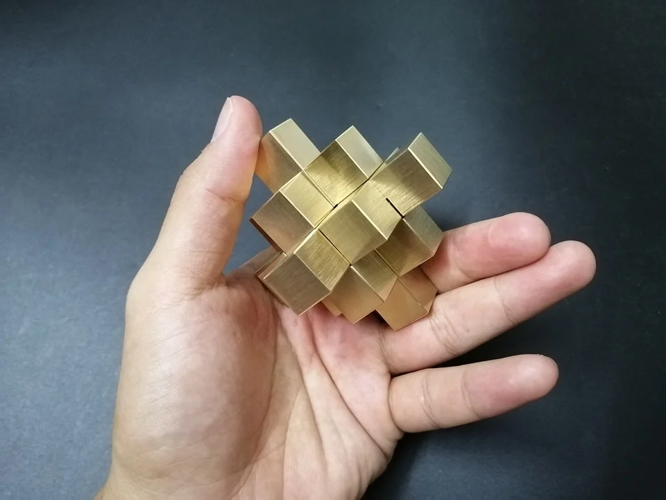 Китайский Конг Ming Lock 3D головоломка коллекция Чистая латунь металлическая головоломка модель игры хобби Игрушка Головоломка
