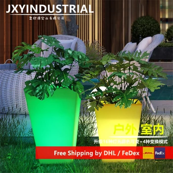 

LED PE Flower Pots B Square Planting Pot