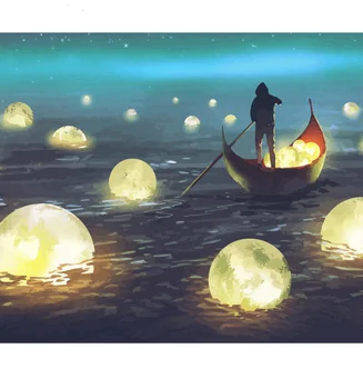 

diy frame fantasy cartoon star oil painting by numbers kits Acrylic Paint By Numbers On Canvas Handpainted landscape Painting