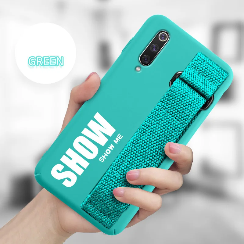 Для huawei P30 Pro P20 Lite Nova 5i 5T 3e 3 3i P Smart Plus P10 mate 30 20 Honor чехол мягкий силиконовый матовый чехол с ремешком на руку - Цвет: Green