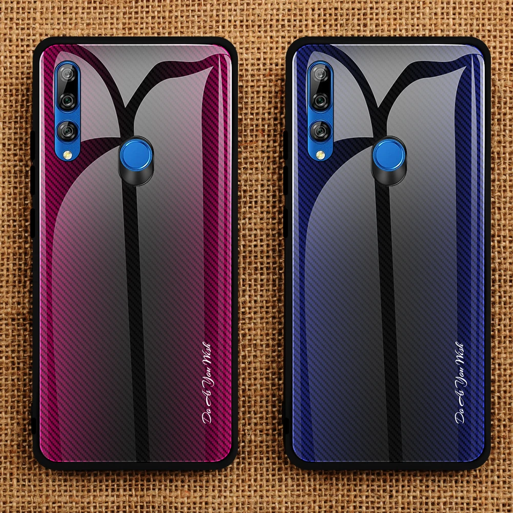 

Gradient Tempered Glass Case For Huawei Honor 9X 8X 20 10 Lite Pro 10i 20i Color Back Cover Phone Cases Bumper Coque Capa