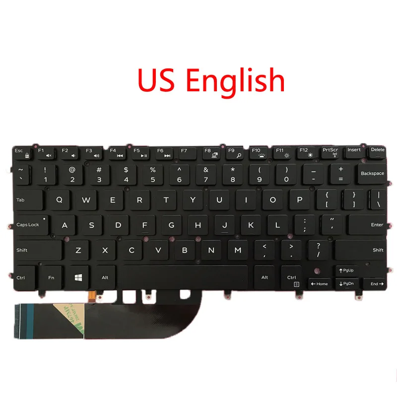 Ноутбук US BR UK SP RU клавиатура для DELL для XPS 13 9343 9350 9360 7547 7548 английский бразильский Великобритания испанский Россия Новинка