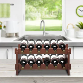 

Classic Butterfly Wine Racks 2-Tier Stackable Wine Rack, Holds 12 Bottles for Bottles for Bar Wine Cellar Basement Cabinet Rack