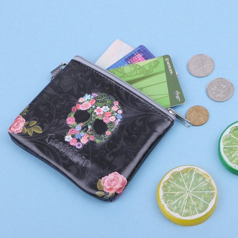 

Personality 3D Embossed Zipper Coin Purse Small Mini Change Wallets PU Leather