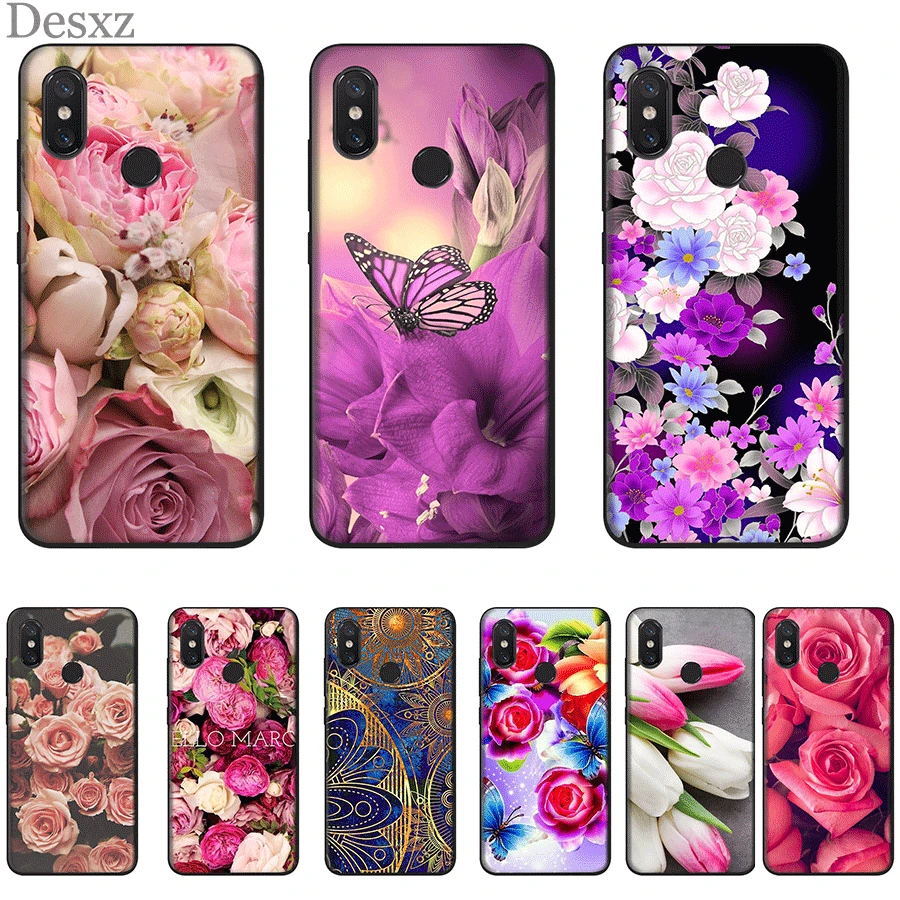 Phone Case TPU For Xiaomi Mi 6 8 A1 A2 A3 9T 5X 6X Lite Pro CC9E CC9 MAX 3 9 SE Cover Various Flowers | Мобильные телефоны и