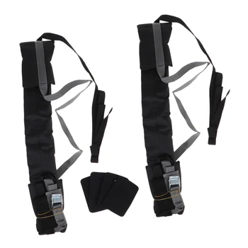 

2 Pieces Soft Roof Rack Pads With Buckle Straps For Car Surfboard Kayak SUP