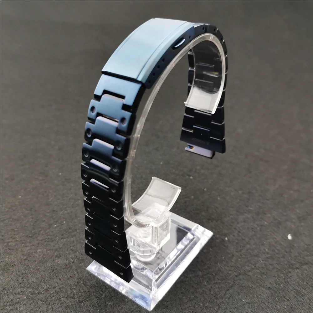 Deep Blue Band 316L нержавеющая сталь DW5600 GW5000 GW-M5610 ремешок для часов ободок металлический ремешок стальные браслеты и крышка с инструментами темно-синий цвет - Цвет ремешка: Deep Blue Band