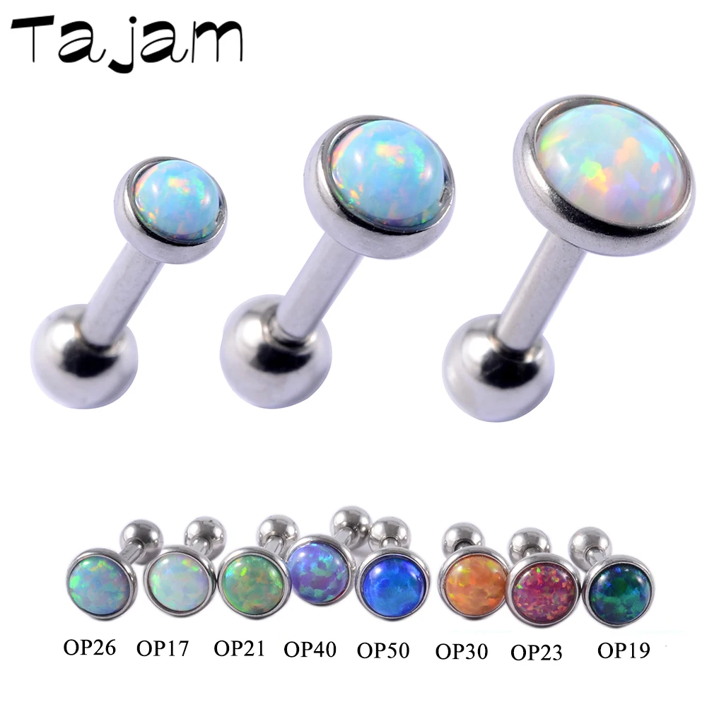 Piercing Jewelry Body Piercing Jewelry Body Jewelry 1PC Fashion Opal Ear Cartilage Tragus Piercing Assorted Colors Earring Stud For Sexy Girls Body Jewelry 3mm 4mm 5mm