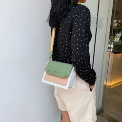 Корейский женский 2019 новый летний западный стиль широкополосная маленькая квадратная сумка модная цветная Джокер сумка через плечо