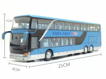 

2020 Sale High quality 1:32 alloy pull back bus model,high imitation Double sightseeing bus,flash toy vehicle, free shipping