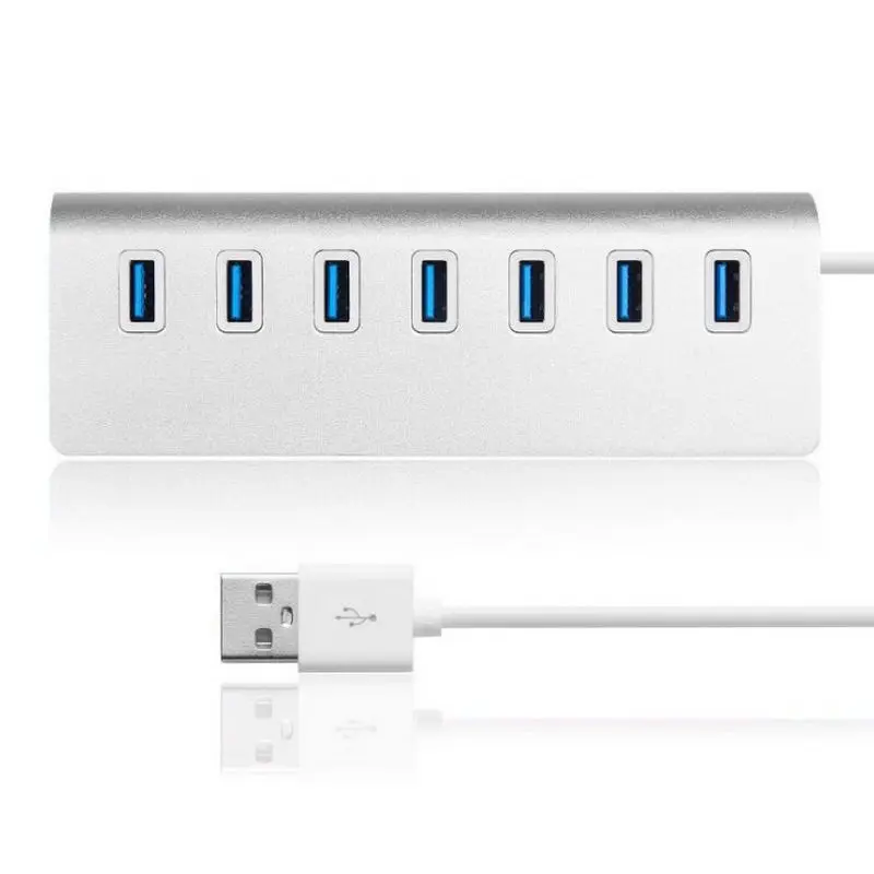 Алюминиевый usb-концентратор 3,0 Usb сплиттер 7 портов адаптер USB3.0 удлинитель для MacBook, ПК, ноутбук жесткие диски