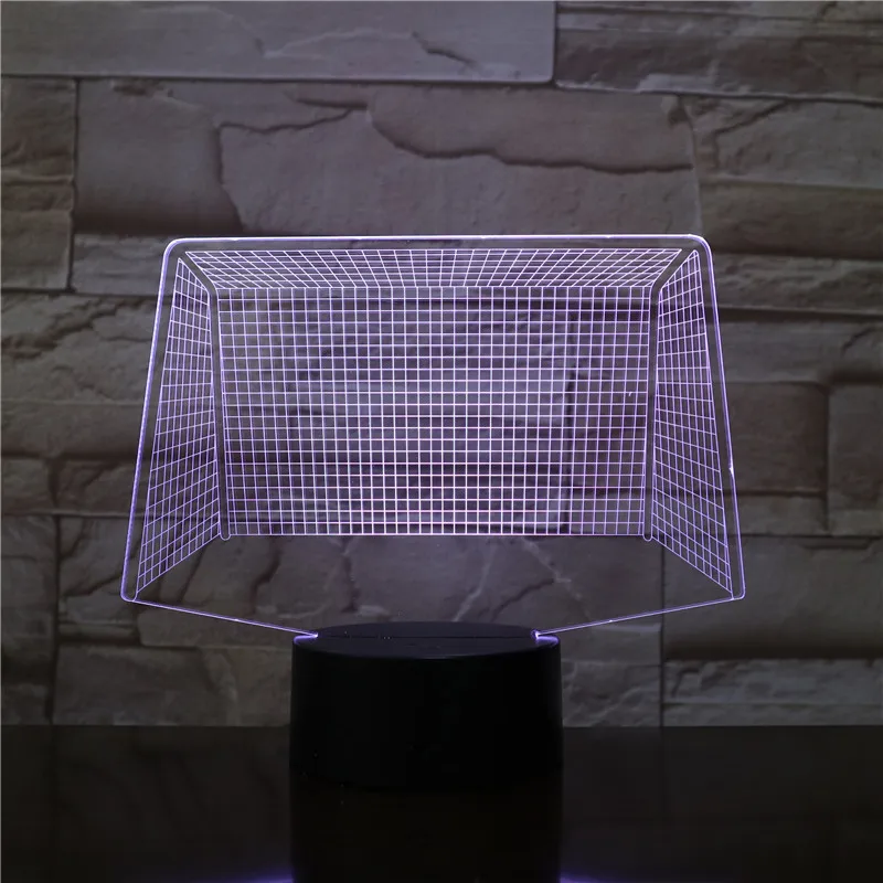 3D-2570 футбол Сетка СВЕТОДИОДНЫЙ акриловый ночник с 7/16 цветов сенсорный пульт дистанционного управления Иллюзия изменение декоративное освещение для дома