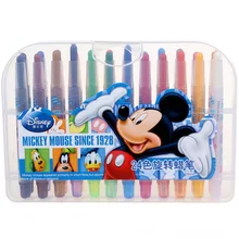 Дисней 24 В коробках цветные мелки для детей Микки Минни вращающийся карандаш школьные принадлежности Микки Маус подарок для мальчика девочки