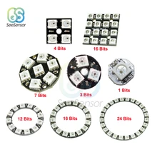 Цветное светодиодное кольцо 1, 3, 4, 7, 8, 12 лет, 16 24 бит светодиодный s WS2812 5050 RGB светодиодный фонарь-кольцо света RGB LED со встроенным драйверы