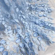 GLace 3 м/лот 3 цвета Африканские кружева 3D вышивка цветок сетка ткань для платья производительность ткань аксессуары TX1244