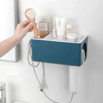 

Hair Dryer Holder ABS Wall Stand Sturdy Self-adhesive Mount Stand Washroom Storage Rack Storage Organizer