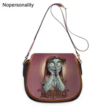 

Nopersonality Lady Saddle Shoulder Bag Personality Nightmare Before Christmas Print Messenger Bag for Women Female Crossbody Bag