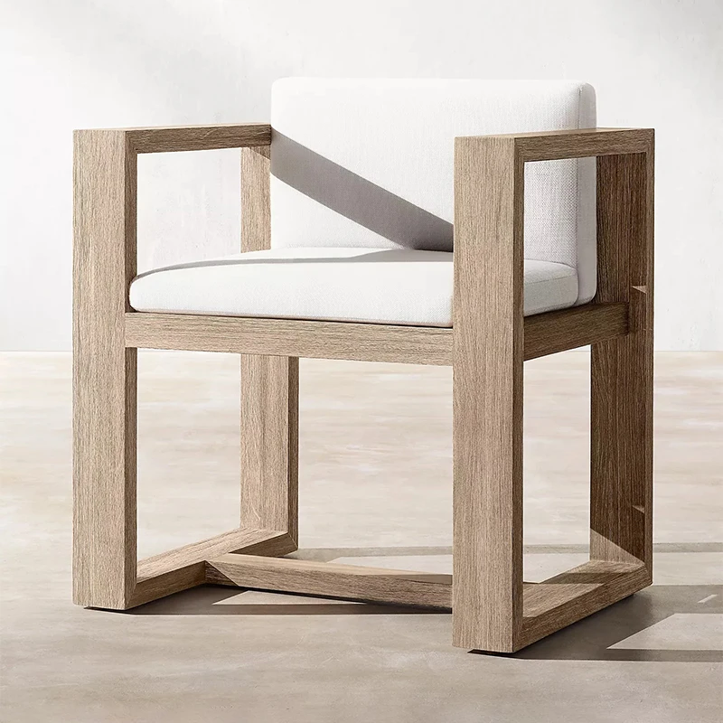 Light Luxury Camping Table And Leisure Chairs Combination Courtyard Solid Wood Furniture Set Italian Style Sun Lounger Chairs
