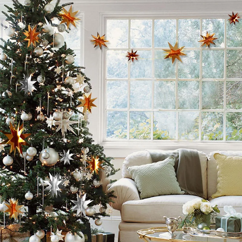 3M 6 шт. мерцание Снежинка украшение в виде рождественской гирлянды дома елочные украшения Noel флаги Рождественский подарок с год