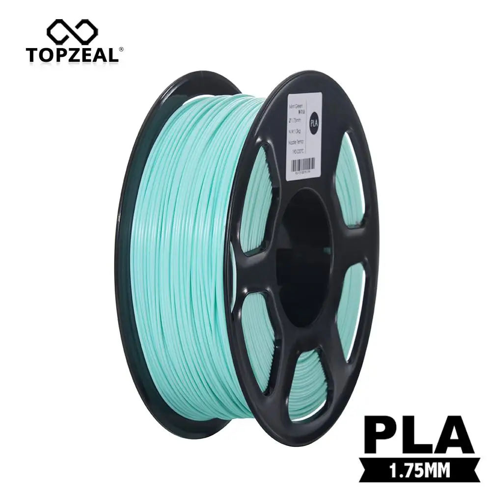 

TOPZEAL PLA Mint Green Color PLA Plastic Filament for 3D Printer 1.75mm 1KG Spool PLA Filament 3D Printing Materials Supplies