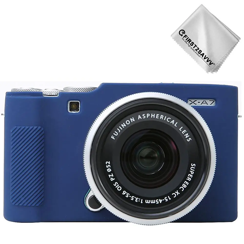 blue Мягкий силиконовый чехол для камеры из ТПУ и резины для fuji, пленка XA7 X-A7 - Цвет: blue