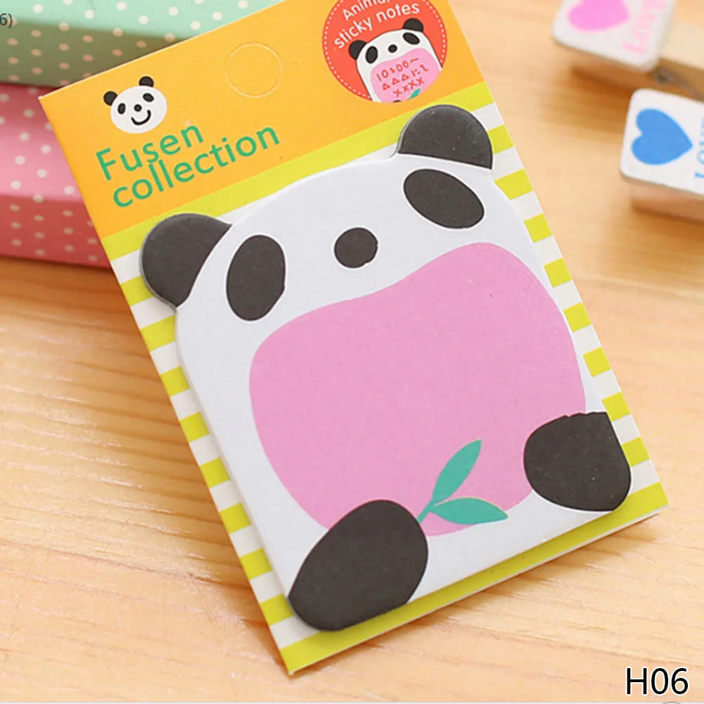 Cartoon Animal Panda Cat Memo Pad Stickers Sticky Note School Stationary kid 