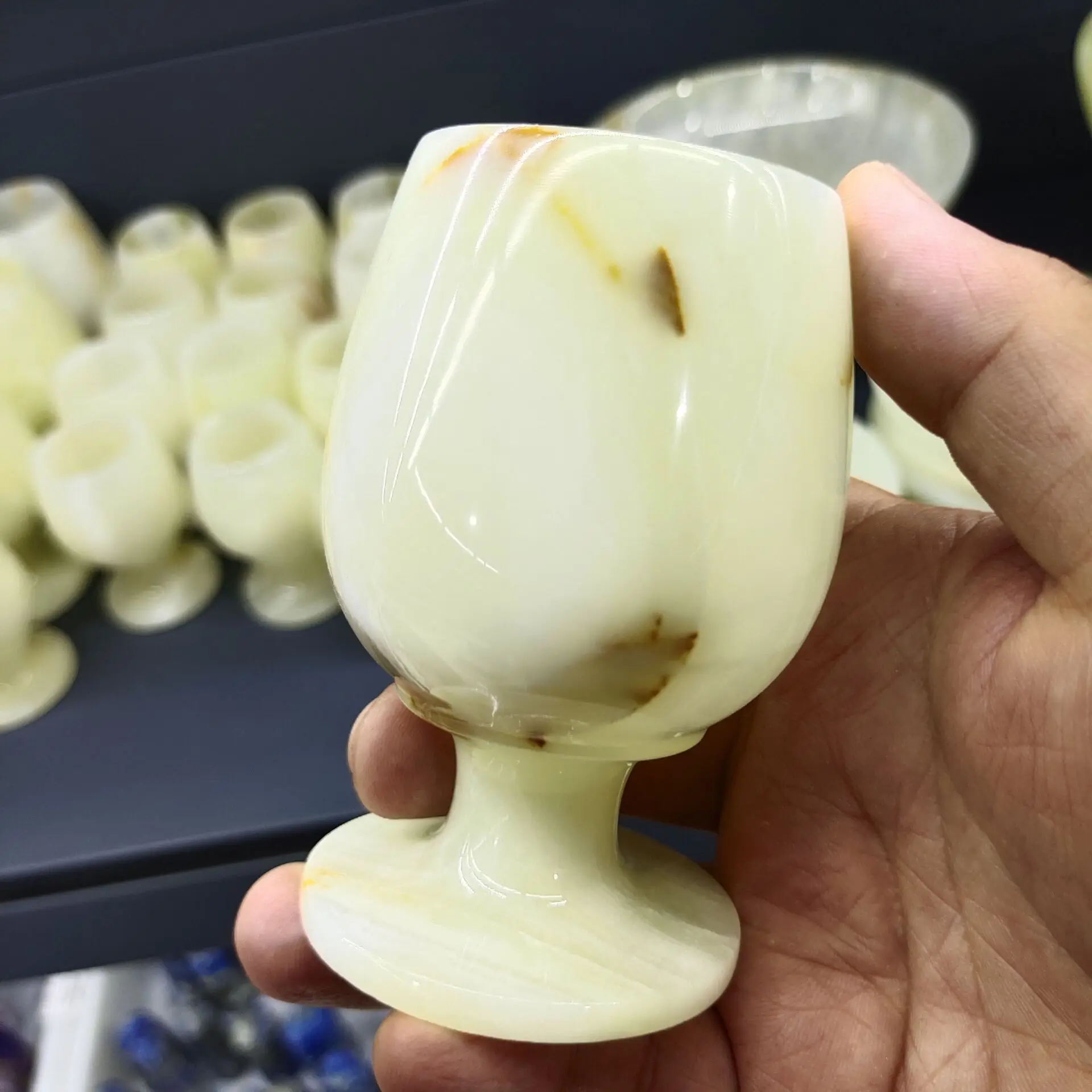 1pcs Natural Stones Cup Wine Glass Afghanistan Jade Stones Agate Wedding Toasting Glasses Drink Cup Party Marriage Wine Cups 5