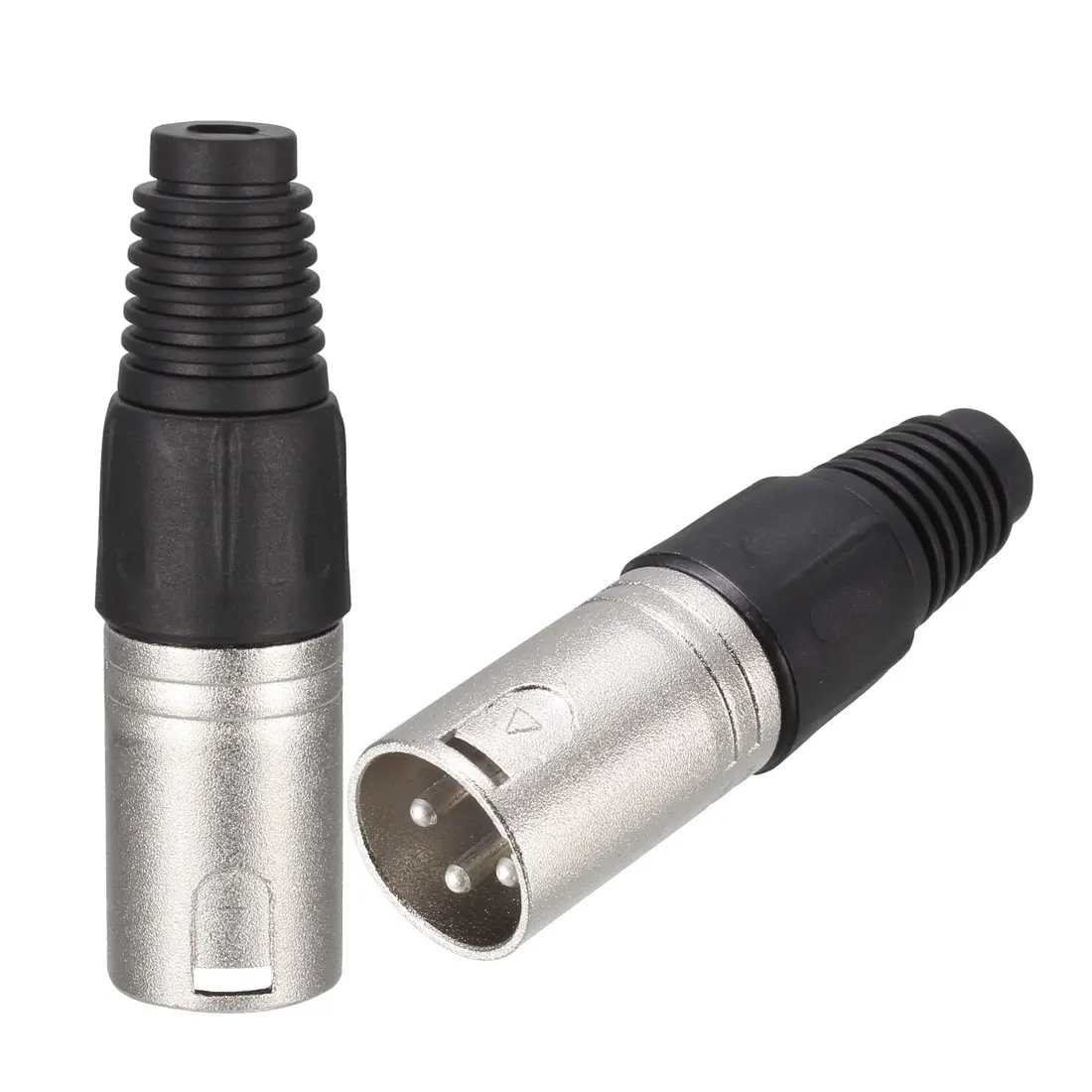 

uxcell 2pcs 3-Pin XLR Male Connector for Microphone Mic Cable Plug Connector Mic Audio Socket Silver Tone for Mixers