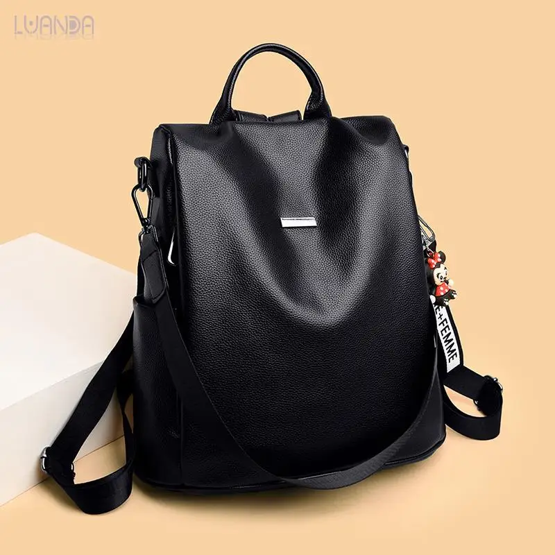 

New 2020 Preppy Shoulder Famale Casual Teenager High Quality Student Vintage Girl Lady High capacity Pu Leather For Women