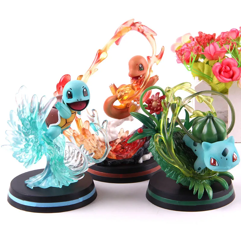 

Monsters Squirtle Bulbasaur Charmander PVC Collection Model Toy Anime Cartoon Action Figure Gift for Kids