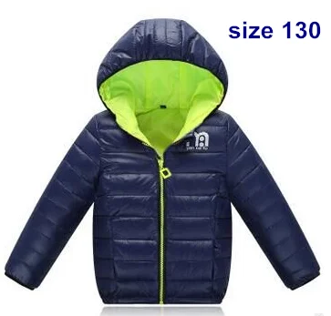 size 130 Зимняя куртка для мальчиков; Новинка года; Брендовое детское зимнее пальто с капюшоном для девочек; ветрозащитное детское пуховое пальто с длинными рукавами; Верхняя одежда; теплая От 4 до 12 лет - Цвет: size 130