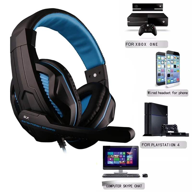 Computer PC Gamer Wired Headphone With Microphone Over ear 3 5 Jack Gaming Headset Stereo Bass Helmet For PS4 Phone Laptop Kids