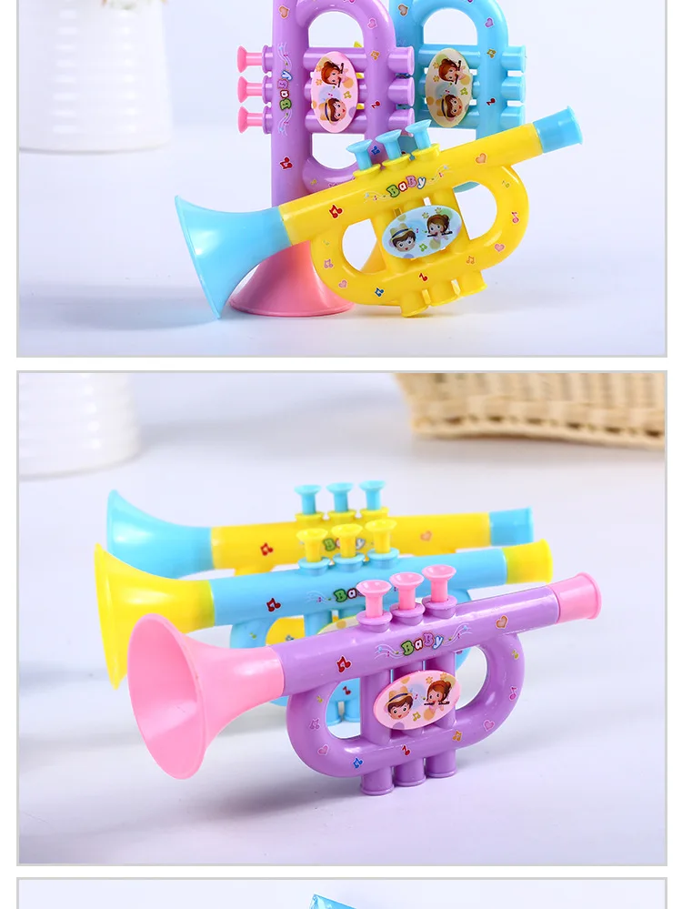 5XPlastic Trumpet Hooter Plastic Kids Baby Musical Instruments Education Toy JF 