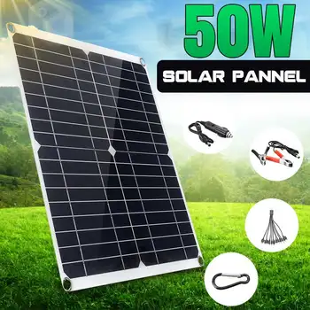 

50W Solar Panel USB Power Bank for Boat Outdoors Smartphone 18V Charger Solar Panel Kit Complete Battery Chargers Cells System