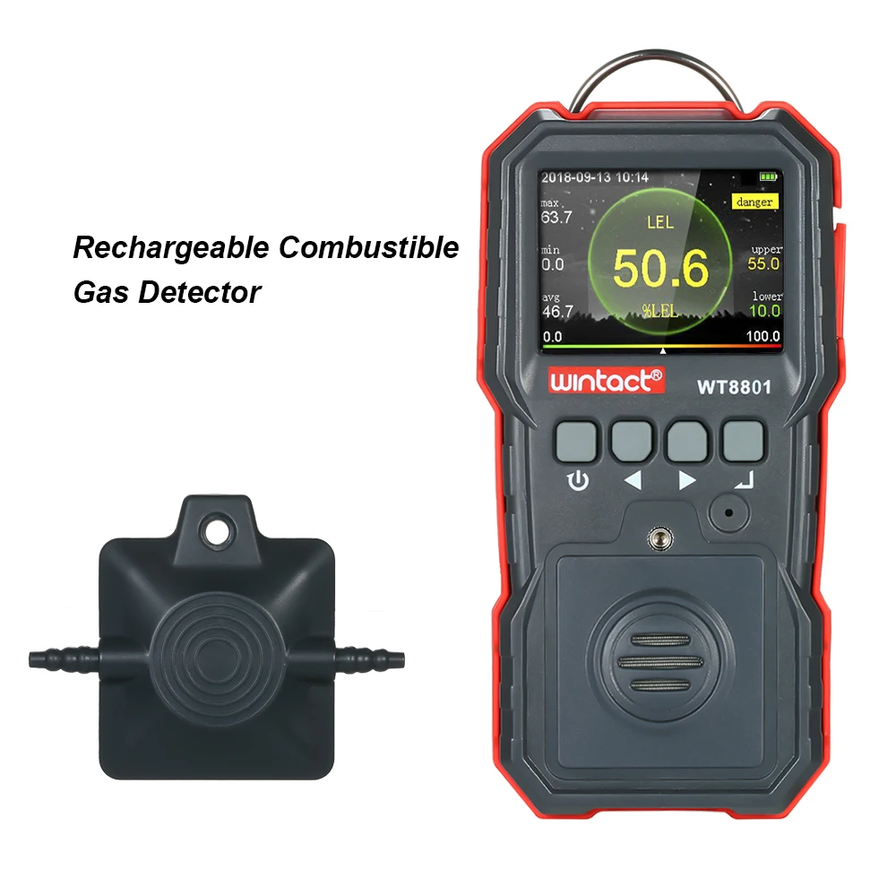 

Wintact High Precision Combustible Gas Meter Professional Portable Combustible Gas Detector with 120000 Data Logging LCD Display