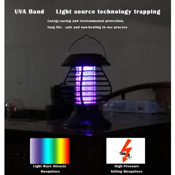 

Mosquito Killer Solar LED Lamp Outdoor Waterproof Garden Insect Trap Light Anti Insect Killer Bug Zapper Trap